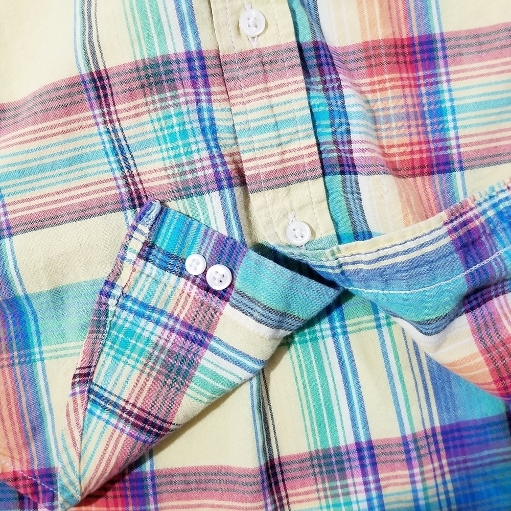 RALPH LAUREN Boys Multicolor Madras Plaid Button down Shirt size 7 - Picture 5 of 9